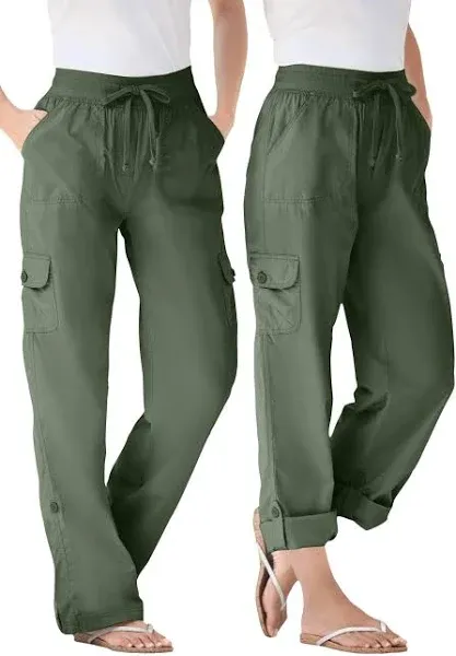 Woman Within Plus Size Convertible Length Cargo Pant