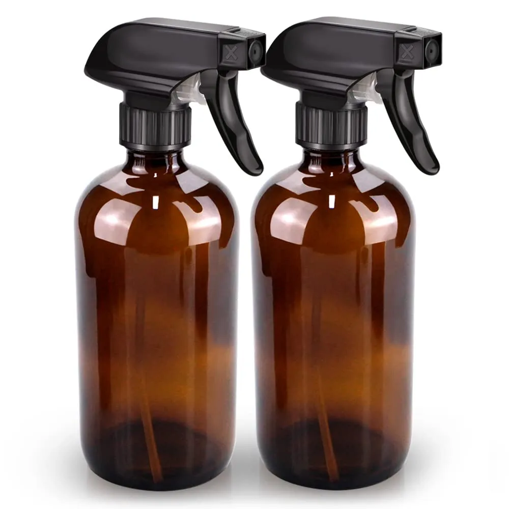 Amber Glass Spray Bottles 2 Pack