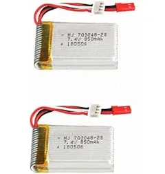  2 Pcs 7.4V 850mAH 20C Lipo Battery 703048 JST Plug for UDI U829A U829X MJX 