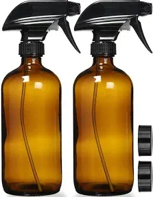 Sally's Organics Empty Amber Glass Spray Bottle