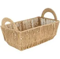 Simplify Vertical Weave Storage Basket with Round Handles