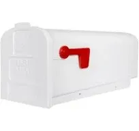 New Gibraltar Mailboxes Parsons Classic Plastic Post Mount White Mailbox A2