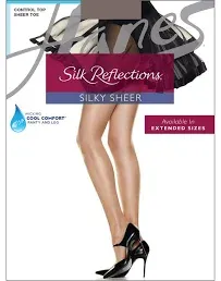 Hanes Women's Silk Reflections Control Top Pantyhose with Reinforced Toe, Multipack