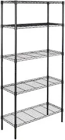 5-Shelf Black Shelving Unit