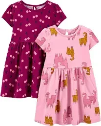 Simple Joys by Carter's Girls' Short-Sleeve and Sleeveless Dress Sets, Pack of 2