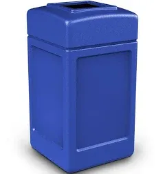 Commercial Zone 732104 PolyTec 42 Gallon Square Blue Waste Container