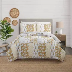 Modern Heirloom Saffron 3-Piece Quilt Set