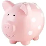 Pearhead Ceramic Piggy Bank (Polka Dot Pink)