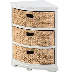 eHemco Hampton Meadows 3 Tier X-Side Corner Table Storage Cabinet