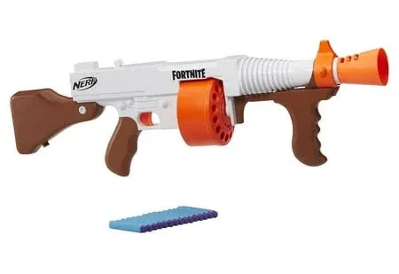 NERF Fortnite DG Blaster Rifle Toy Elite 15 Dart Rotating Drum Tommy Gun WORKING