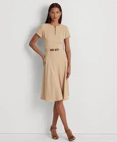 Lauren Ralph Lauren Women's Belted Georgette Dress