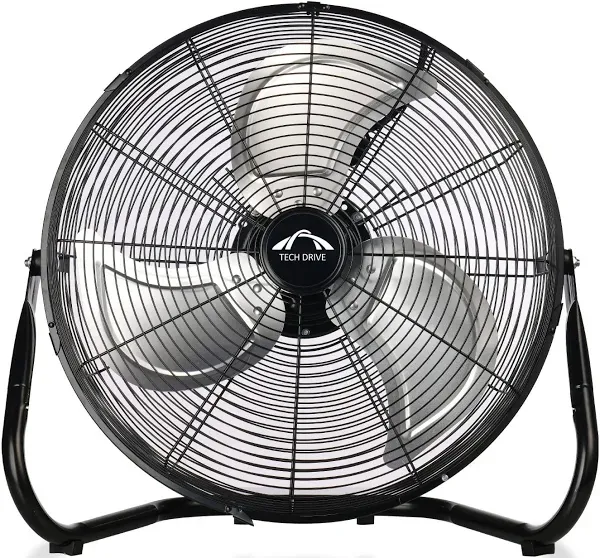 20 in. 3-Speed High Velocity Industrial Metal Floor Fan with Tilting Head