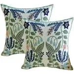 YIcabinet Pillow Covers Set of 2 Embroidered Branch Pattern Throw Pillow CoverSquare Cotton CushionPillow Case for Sofa Bedro