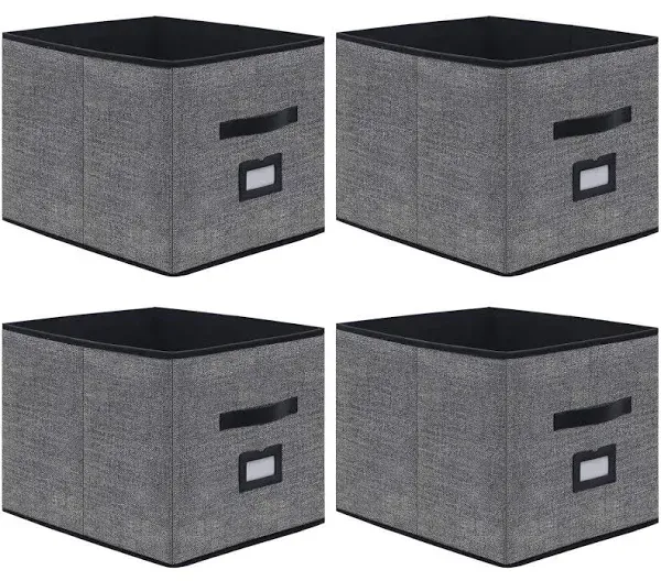 Onlyeasy Extra Large Foldable Cloth Storage Cubes 4 Pack with Label Holders - Fa