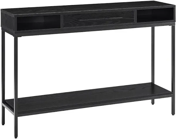 Arroyo 45" Wide Rectangular Console Table in Blackened Bronze/Black Grain