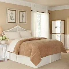 Vellux Plush Lux Sand Twin Blanket Super Soft Exquisite Luxury Warmth