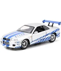 Fast & Furious 2002 Nissan Skyline GTR R34 Silver 1:32 Scale