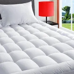 TEXARTIST Mattress Pad Cover Cooling Mattress Topper Pillow Top Mattress Cover Quilted Fitted Mattress Protector