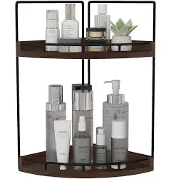 2-Tier Corner Bathroom Counter Organizer,Vani<wbr/>ty Organizer,Coun<wbr/>ter Corner Walnut