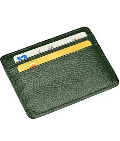 Credit Card Holder Slim Wallet Leather Minimalist Wallet with ID Window black