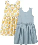 Simple Joys by Carter's Girls' Short-Sleeve and Sleeveless Dress Sets, Pack of 2