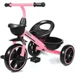 KRIDDO Tricycle for 2-5 Year Olds - Pink Toddler Trike with Gift for 24 Month to 4 Year Old Girls