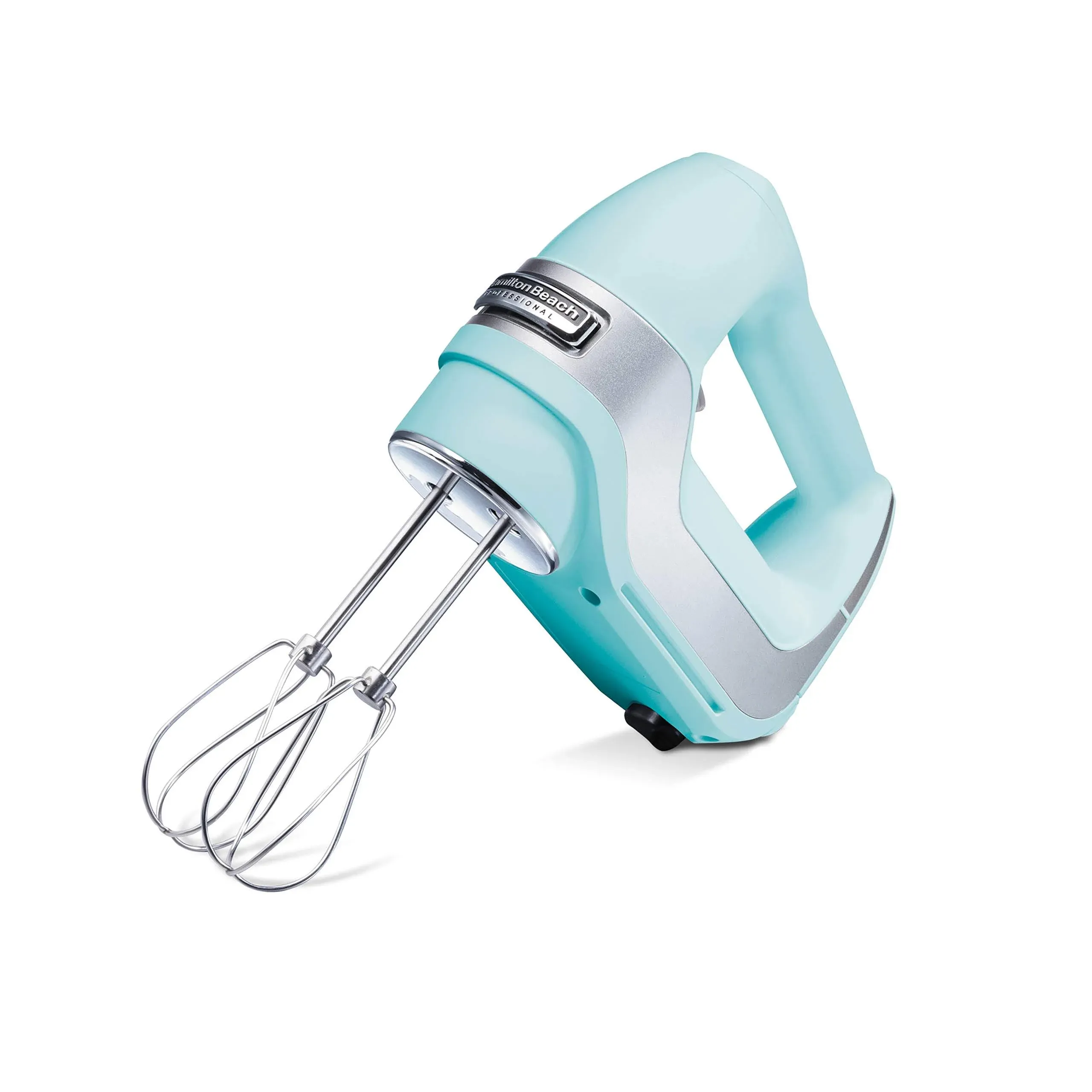 Hamilton Beach 5-Speed Electric Hand Mixer with Snap-On Storage Case, QuickBurst, Stainless Steel Twisted Wire Beaters and Whisk, Mint (62658)