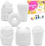 LovesTown squishies Making Kit, 6 PCS Food Paintable Squishies Make Your Own squ