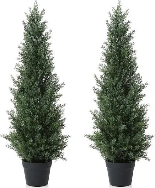 Laiwot 4FT Artificial Cedar Topiary Trees