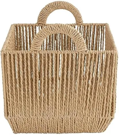 Simplify Vertical Weave Storage Basket with Round Handles