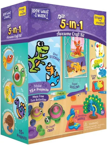 Imagimake 5 in 1 Awesome Craft Kit | Over 15 5 1 Craft, Multicolor 