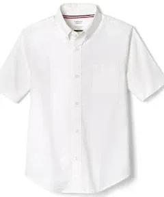 French Toast Boys&#039; Short Sleeve Oxford Dress Shirt (Standard &amp; Husky), White, 4