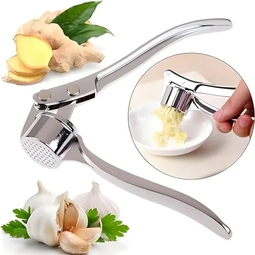 Premium Garlic Press Mincer Dishwasher Safe Easy-Squeeze Ergonomic Handle Silver  | eBay