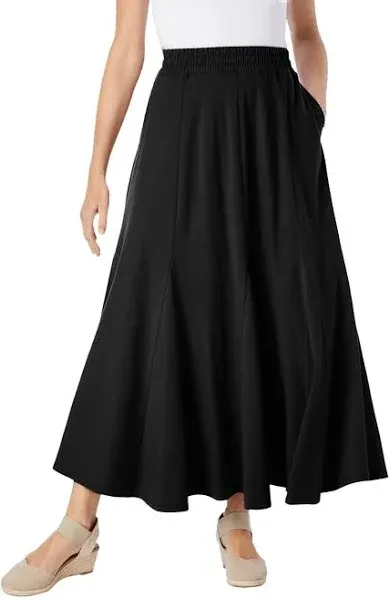 Woman Within Plus Size Women's Knit Panel Skirt