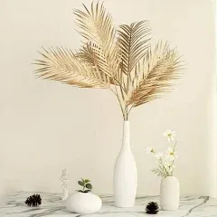 Balsacircle 2 Metallic Gold Artificial Palm Tropical Leaves Sprays