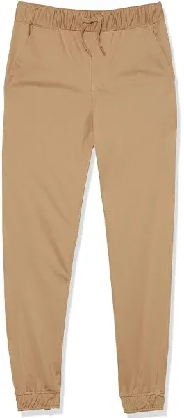 Nautica Boys' School Uniform Jogger Pants, Elastic Waistband with Drawstring Closure, Stretch Twill Fabric