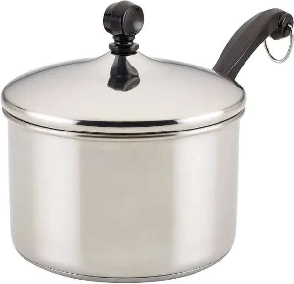 Farberware 3-Quart Classic Series Stainless Steel Saucepan with lid, Silver