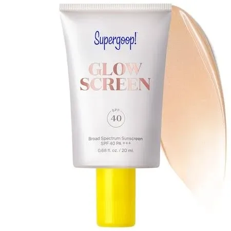 Supergoop! Glowscreen (SPF 40) - 2.5 fl oz - Glowy Primer + Broad Spectrum Sunscreen - Adds Instant Glow - Helps Filter Blue Light - Boosts Hydration with Hyaluronic Acid, Vitamin B5 & Niacinamide