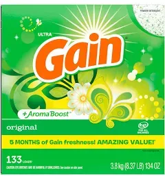 Gain Powder Laundry Detergent for Regular and HE Washers, Original Scent, 172 oz