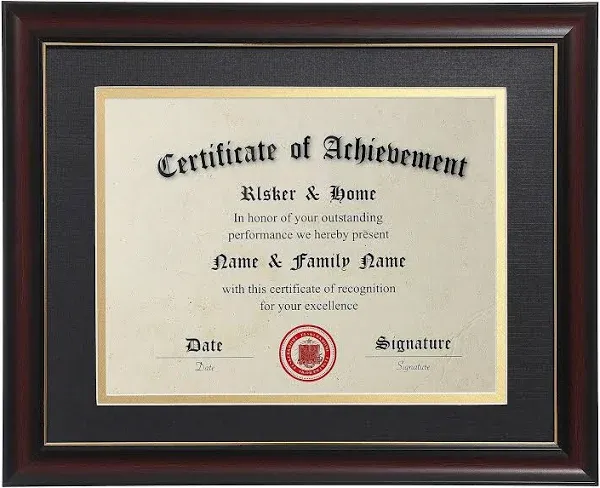 ELSKER&amp;HOME 8.5x11 Diploma Frames with Mat,Classic Cherry Wood,8.5x11 Inch or 11