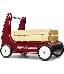 Radio Flyer, Classic Walker Wagon, Wood Push Walker, Red