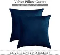 MIULEE Pack of 2 Velvet Soft Solid Decorative Square Throw Pillow Covers Set Cushion Case Sofa Bedroom Car