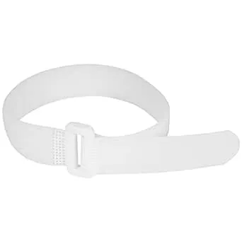 Reusable Cinch Straps 1" x 30" - 10 Pack, Multipurpose Quality Hook and Loop Securing Straps (White) - Plus 2 Free Bonus Reusable Cable Ties