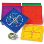 New~ Learning Resources Double Sided Geoboards Set of 6 Assorted