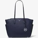 Michael Michael Kors Marilyn Medium Top-Zip Leather Tote - Navy