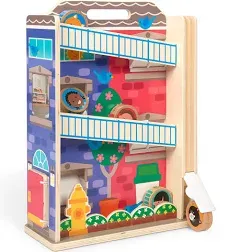 Melissa & Doug GO Tots Wooden Town House Tumble with 6 Disks - FSC Certified