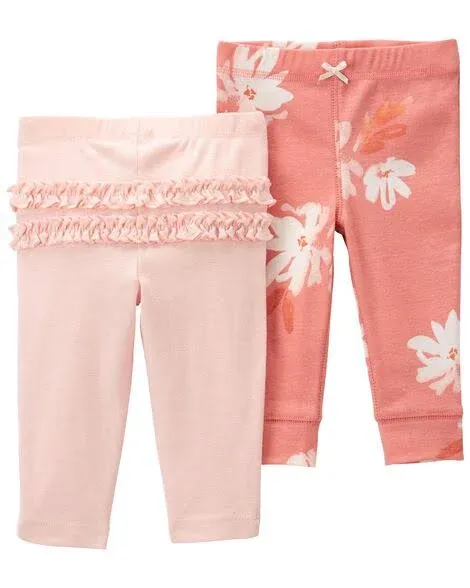 Carter's Baby Girls 2-Pack Pull-On Pants