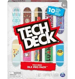 Tech Deck DLX Pro Skateboard Pack of 10 - Multicolor