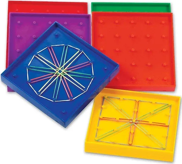 Double-Sided Rainbow Geoboards, Set of 6