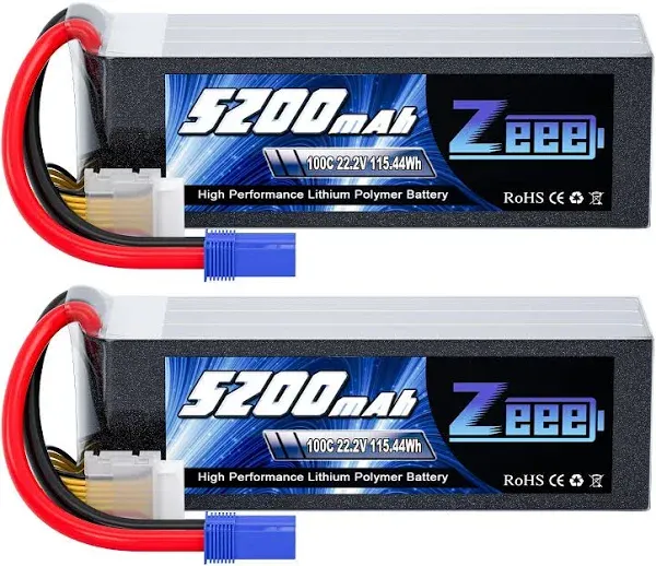 Zeee 111V 80C 5200mah 3S Lipo Battery with Ec5 Connector Hardcase Battery for RC Car Boat Truck Helicopter Airplane Racing